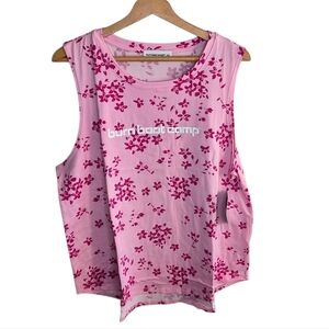 NWT Burn Boot Camp | Pink Floral Fancy Sleeveless Muscle Tank Top Size 3XL